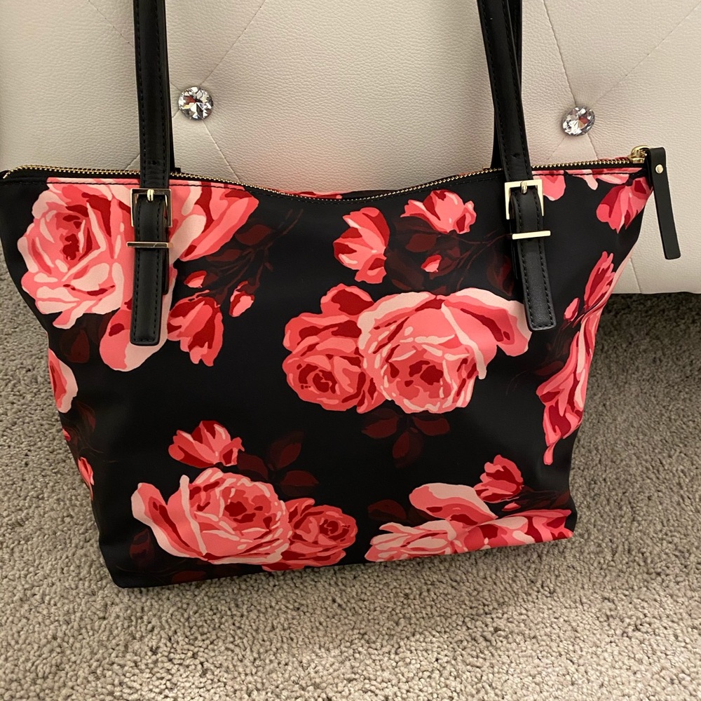 Kate Spade Black & Pink Floral Tote - Picture 3 of 8